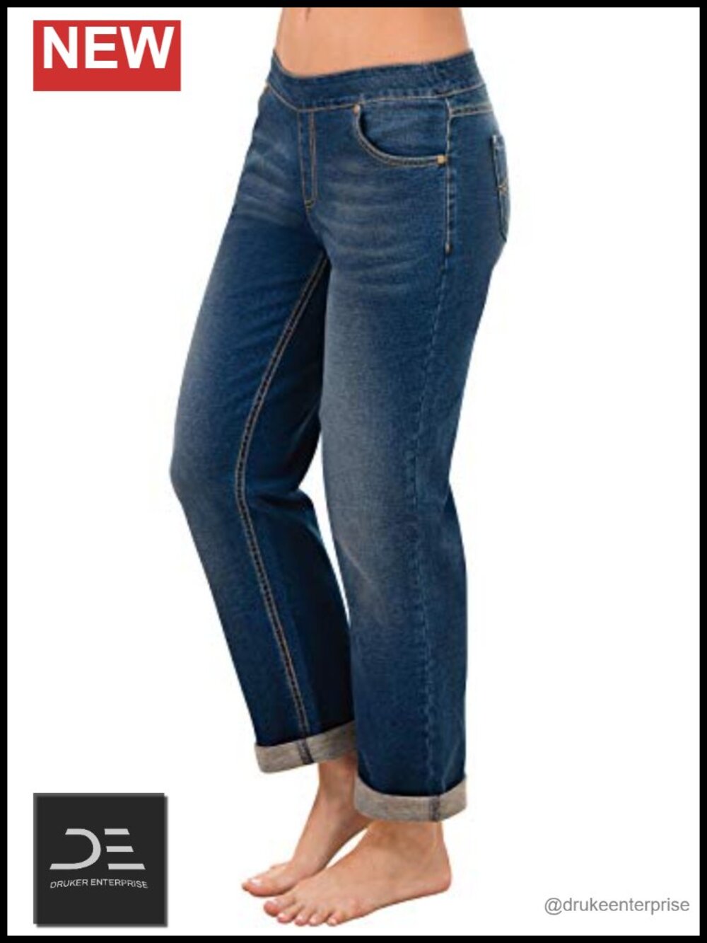 PajamaJeans Boyfriend Jeans for Women - Elastic Waist Jeans